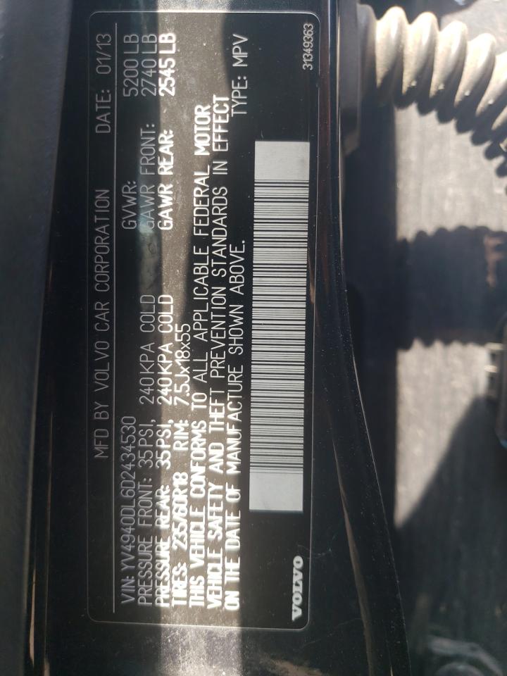 2013 Volvo Xc60 3.2 VIN: YV4940DL6D2434530 Lot: 60092075