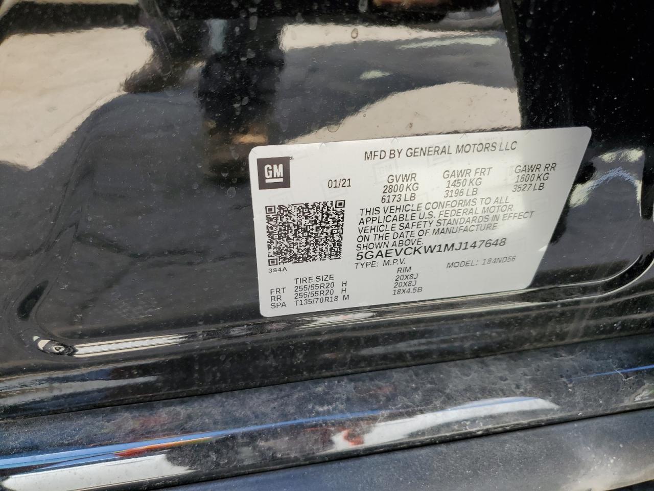 2021 Buick Enclave Avenir VIN: 5GAEVCKW1MJ147648 Lot: 62708395
