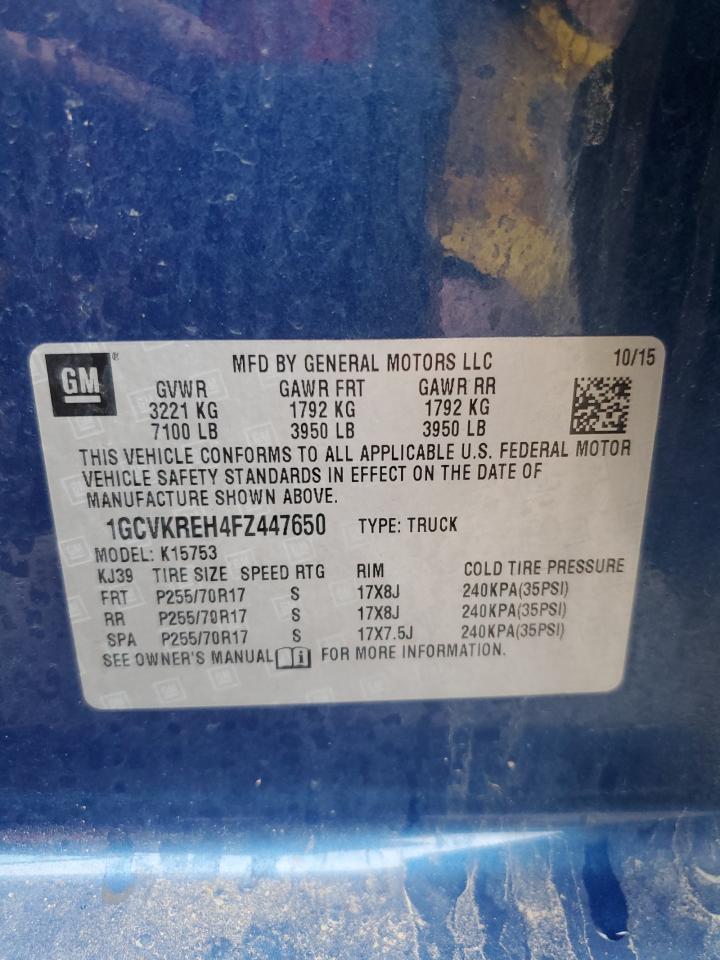 2015 Chevrolet Silverado K1500 Lt VIN: 1GCVKREH4FZ447650 Lot: 59198335