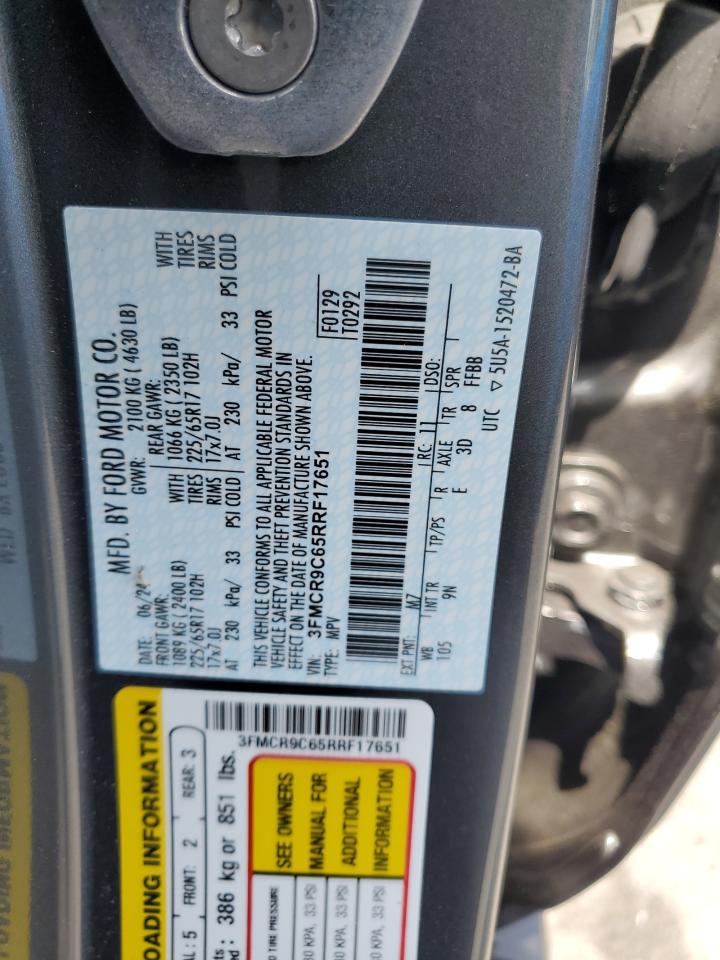 2024 Ford Bronco Sport Outer Banks VIN: 3FMCR9C65RRF17651 Lot: 61440445