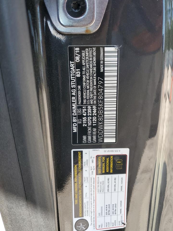 2019 Mercedes-Benz C 300 VIN: WDDWK8DB5KF804797 Lot: 62703885