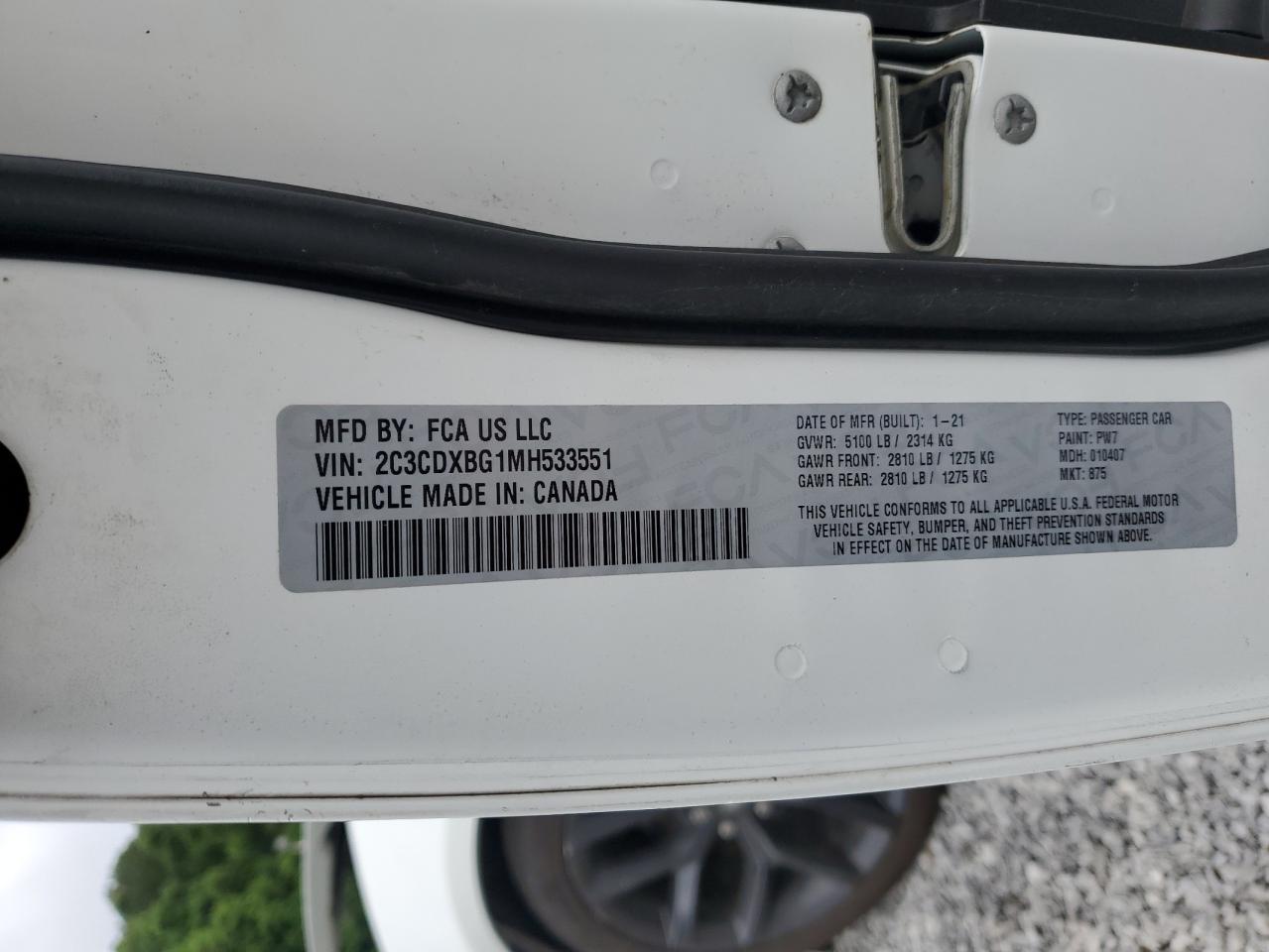 2021 Dodge Charger Sxt VIN: 2C3CDXBG1MH533551 Lot: 62794385