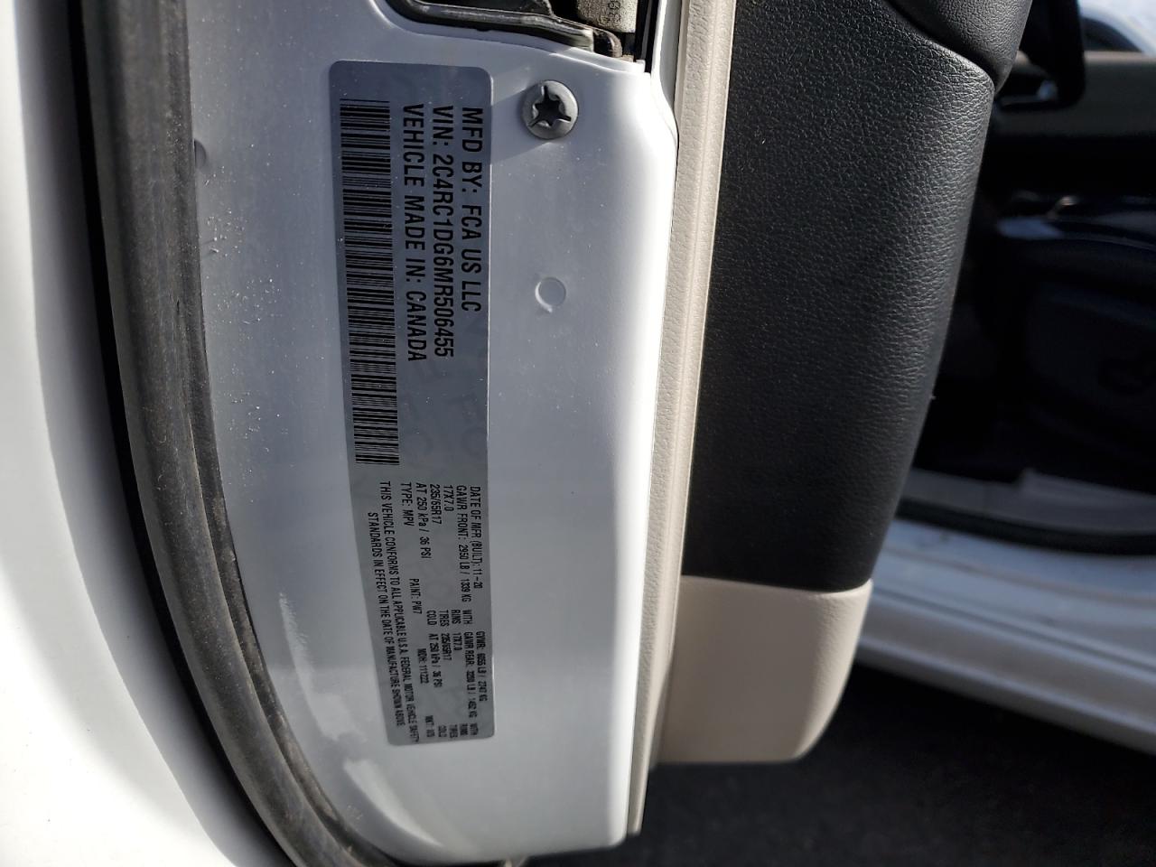 2021 Chrysler Voyager Lxi VIN: 2C4RC1DG6MR506455 Lot: 62417575