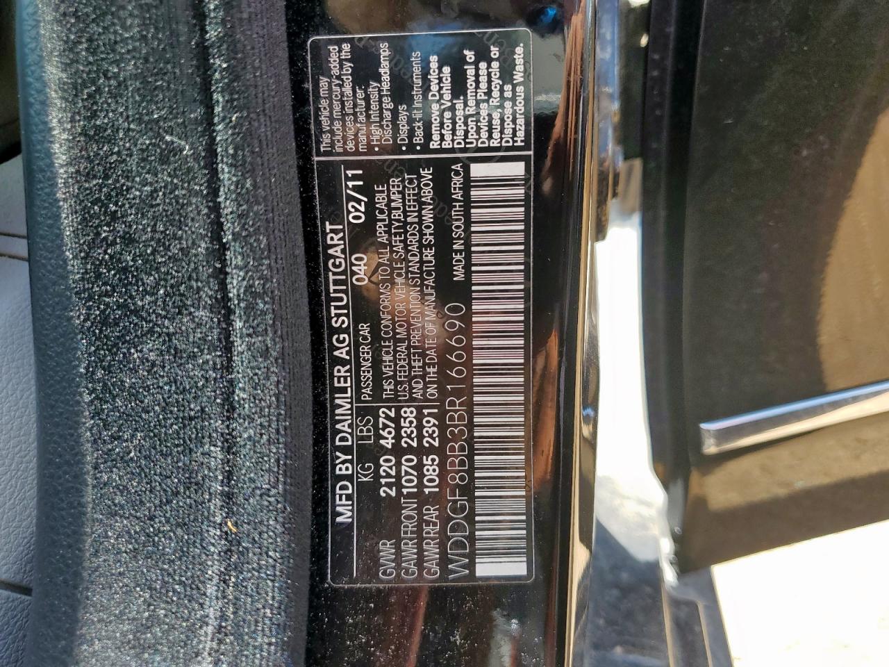 2011 Mercedes-Benz C 300 4Matic VIN: WDDGF8BB3BR166690 Lot: 62311395