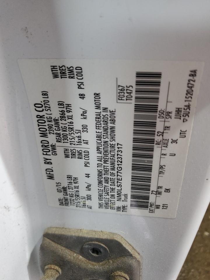 2016 Ford Transit Connect Xl VIN: NM0LS7E77G1237317 Lot: 59469525