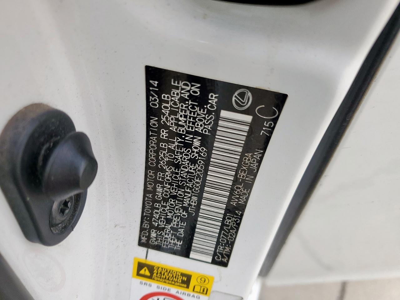 LEXUS ES300 2014 VIN JTHBW1GG0E2059169 zdjęcie 13