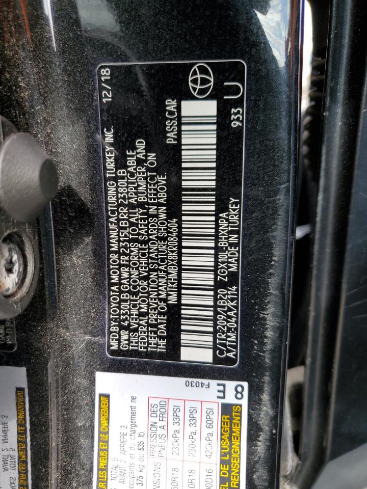 2019 Toyota C-Hr Xle VIN: NMTKHMBX8KR084604 Lot: 62197625