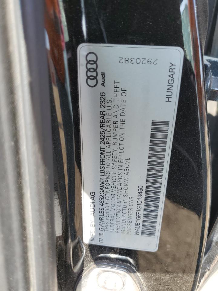 2016 Audi S3 Premium Plus VIN: WAUB1GFF1G1019460 Lot: 60637315