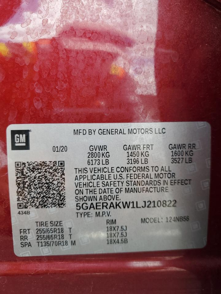 2020 Buick Enclave Preferred VIN: 5GAERAKW1LJ210822 Lot: 60884115