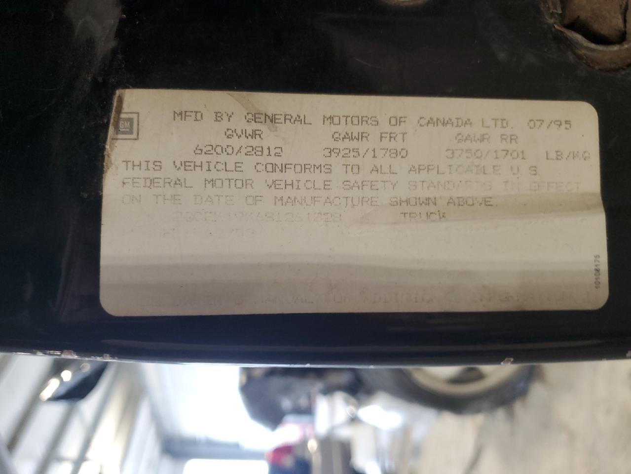 1995 Chevrolet Gmt-400 K1500 VIN: 2GCEK19K6S1261828 Lot: 59314265