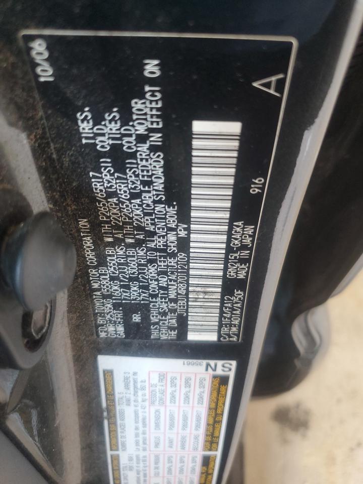 2007 Toyota 4Runner Sr5 VIN: JTEBU14R870112109 Lot: 61987535
