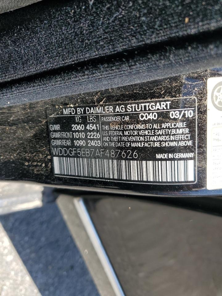 2010 Mercedes-Benz C 300 VIN: WDDGF5EB7AF487626 Lot: 62944095