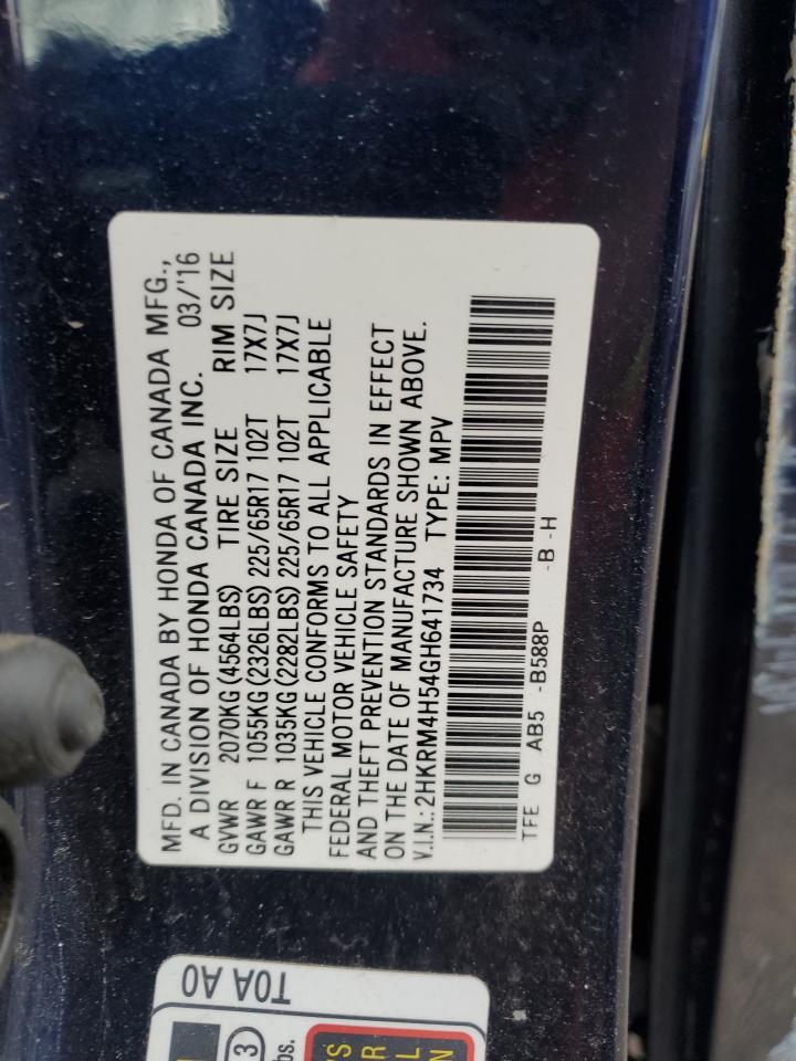 2016 Honda Cr-V Ex VIN: 2HKRM4H54GH641734 Lot: 60646055