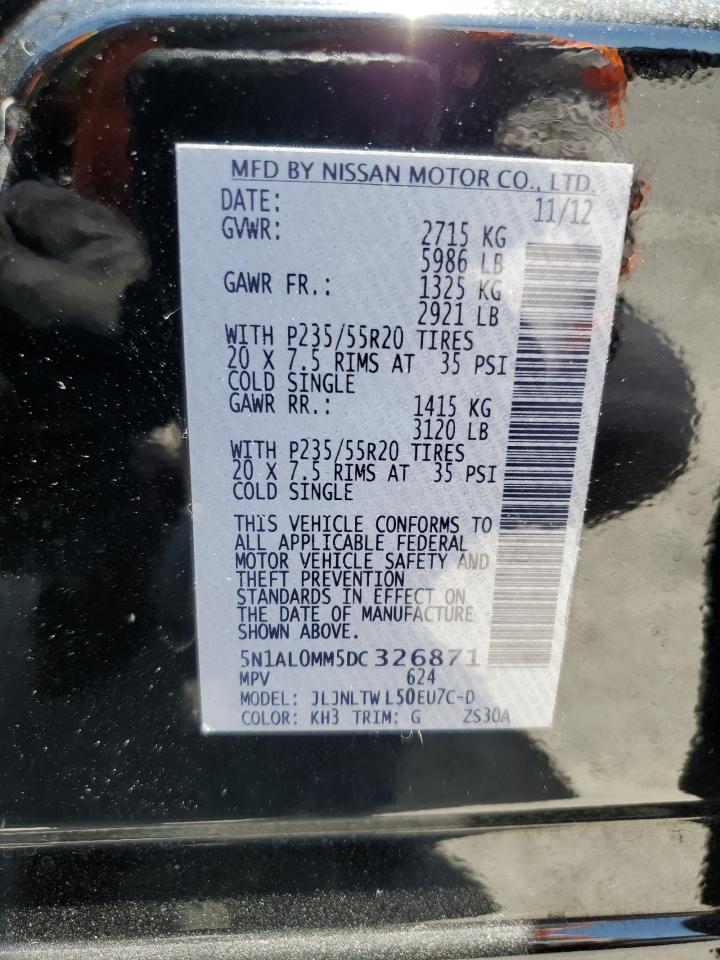 2013 Infiniti Jx35 VIN: 5N1AL0MM5DC326871 Lot: 61426775