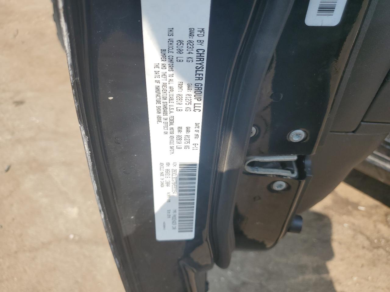 2011 Dodge Charger VIN: 2B3CL3CG7BH593354 Lot: 61754185