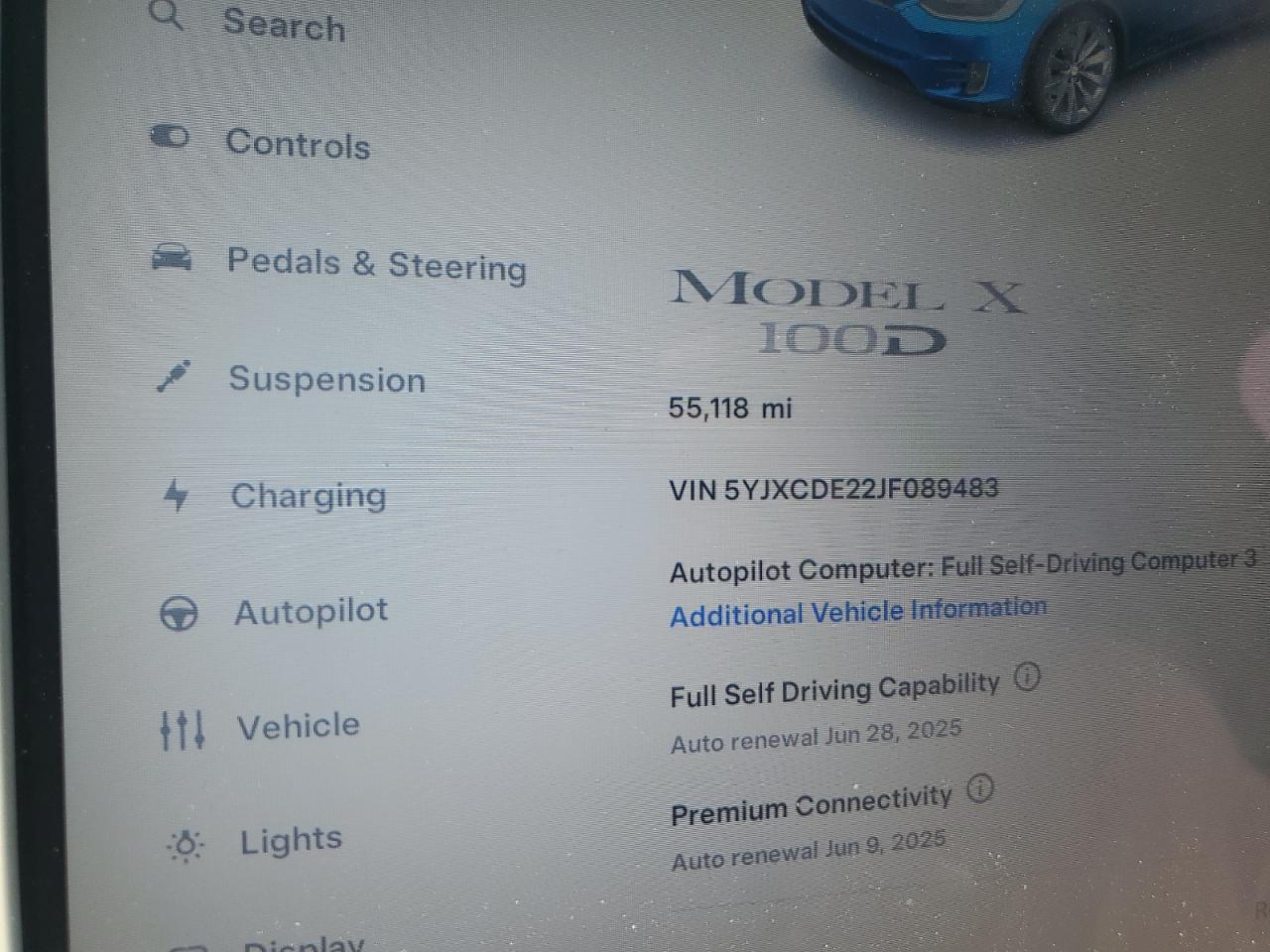 2018 Tesla Model X VIN: 5YJXCDE22JF089483 Lot: 58746815