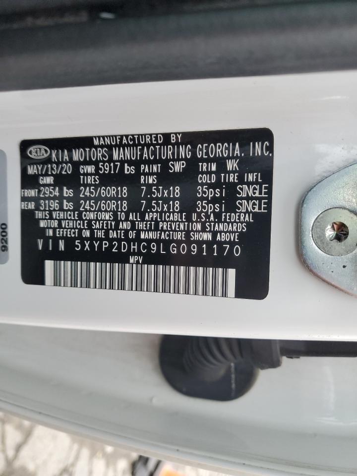 2020 Kia Telluride Lx VIN: 5XYP2DHC9LG091170 Lot: 59905865