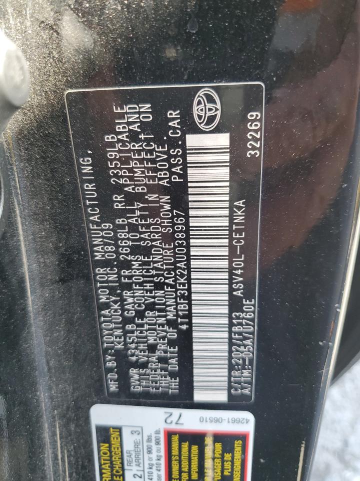 2010 Toyota Camry Base VIN: 4T1BF3EK2AU038967 Lot: 61502635