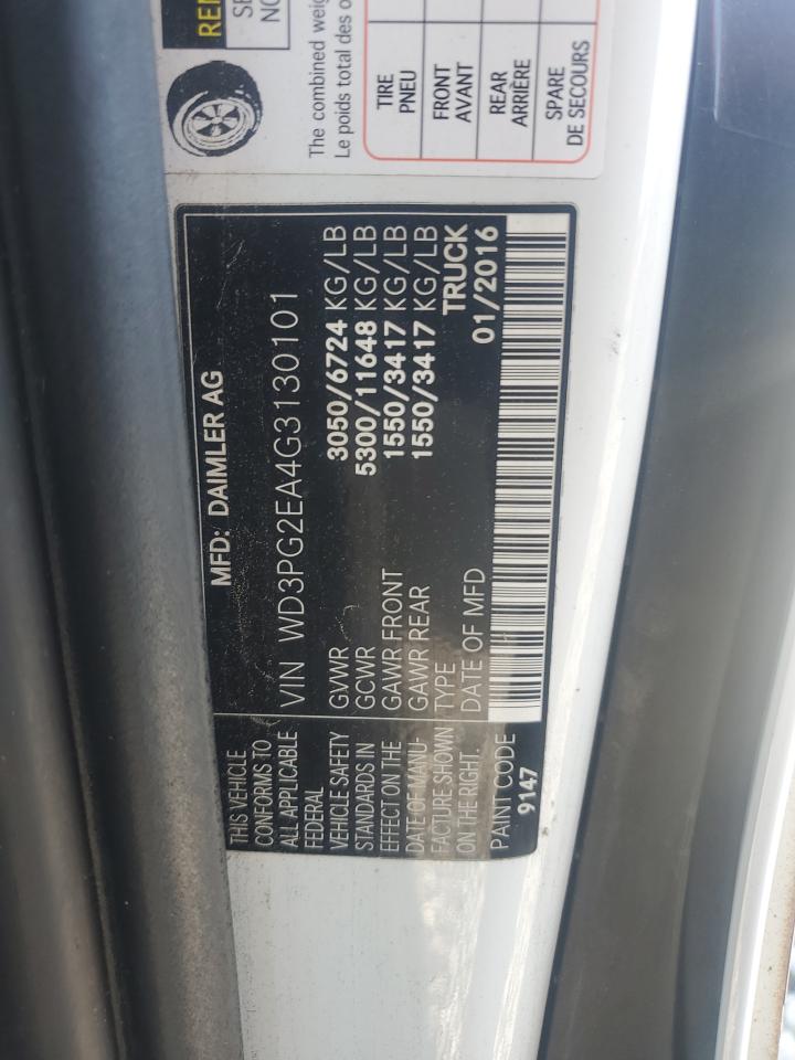 2016 Mercedes-Benz Metris VIN: WD3PG2EA4G3130101 Lot: 60572095