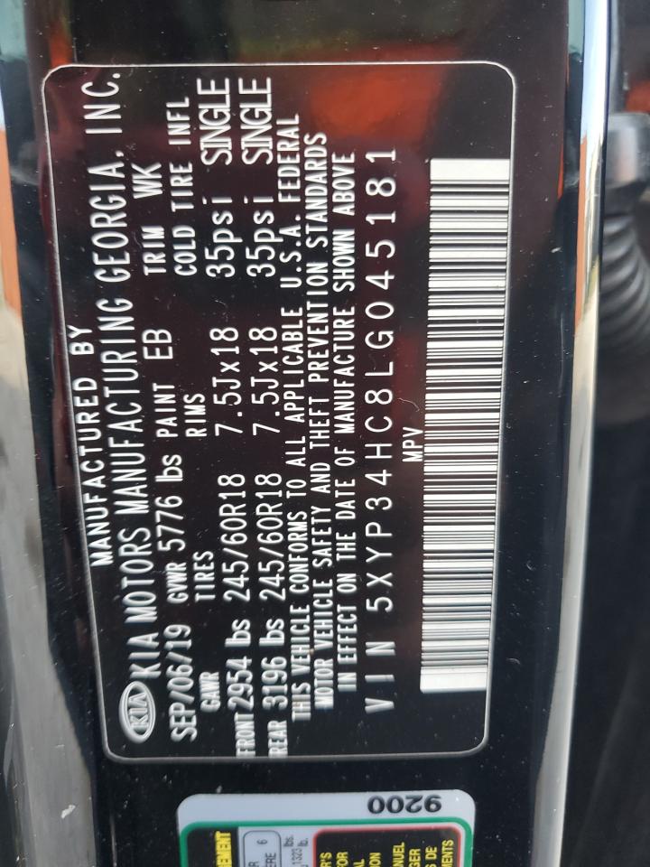 2020 Kia Telluride Ex VIN: 5XYP34HC8LG045181 Lot: 61183745