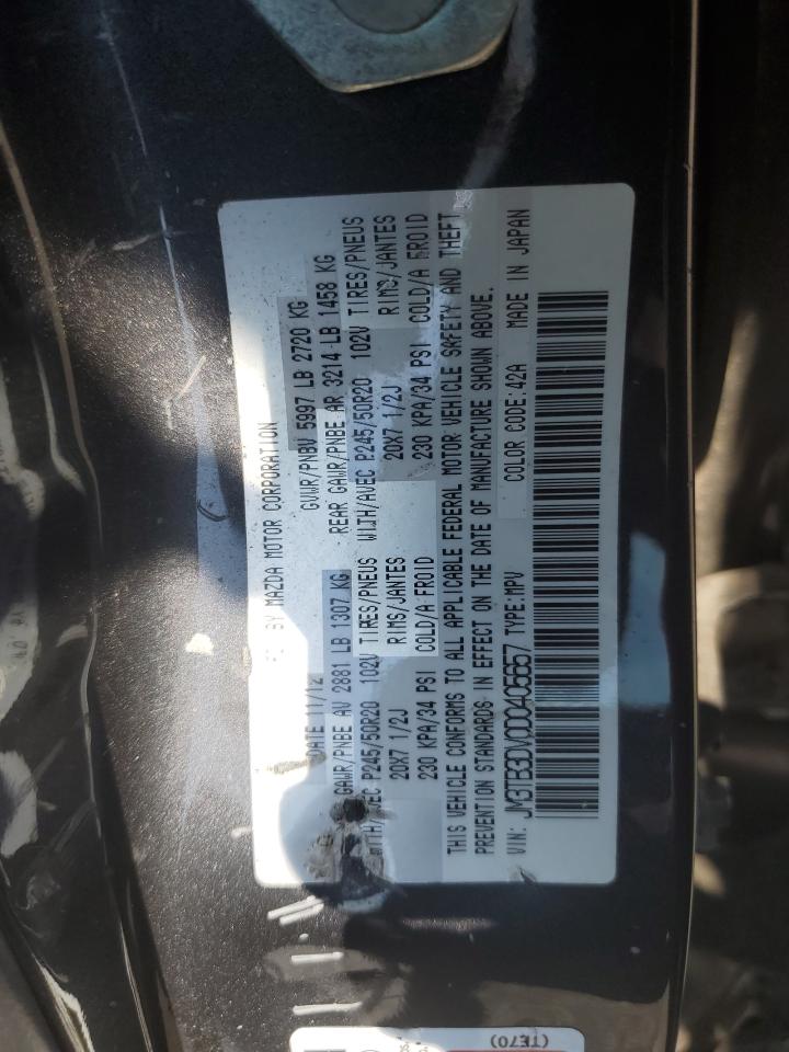 2013 Mazda Cx-9 Grand Touring VIN: JM3TB3DV0D0405657 Lot: 62142165
