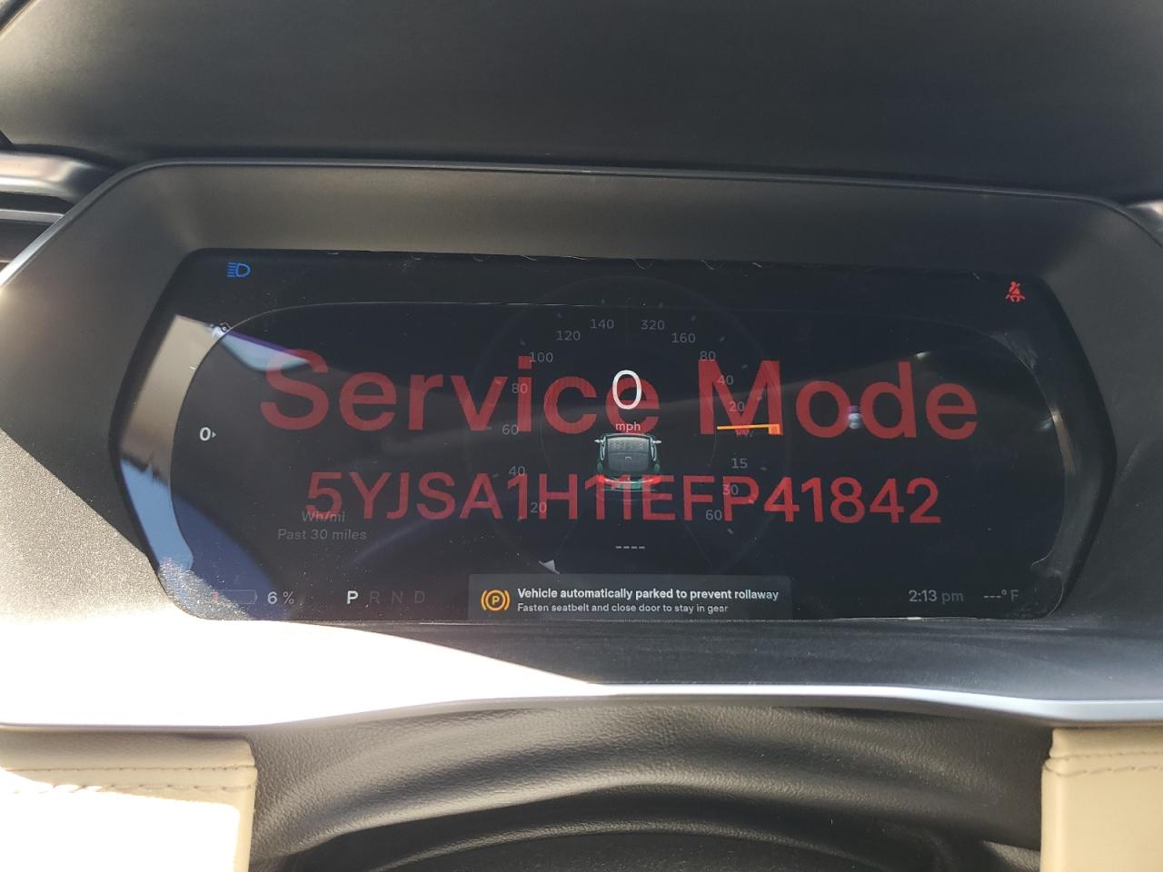2014 Tesla Model S VIN: 5YJSA1H11EFP41842 Lot: 61392025