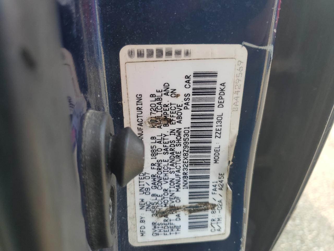 TOYOTA COROLLA 2008 VIN 1NXBR32EX8Z995301 photo 12