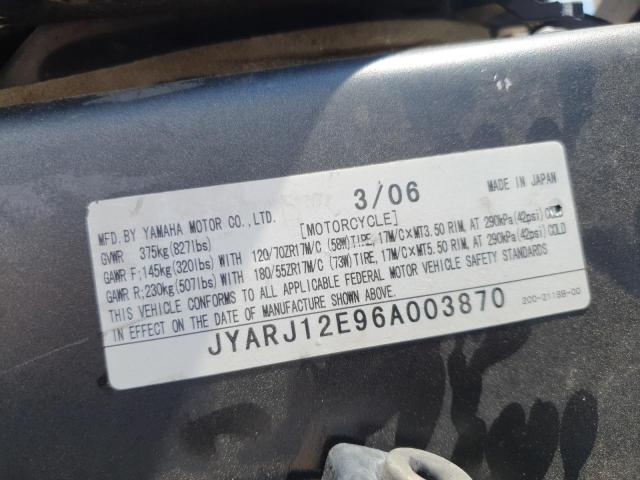 2006 YAMAHA YZFR6 L  