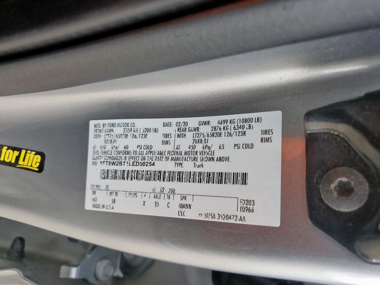 FORD F250 2020 VIN 1FT8W2BT1LED00254 photo 12