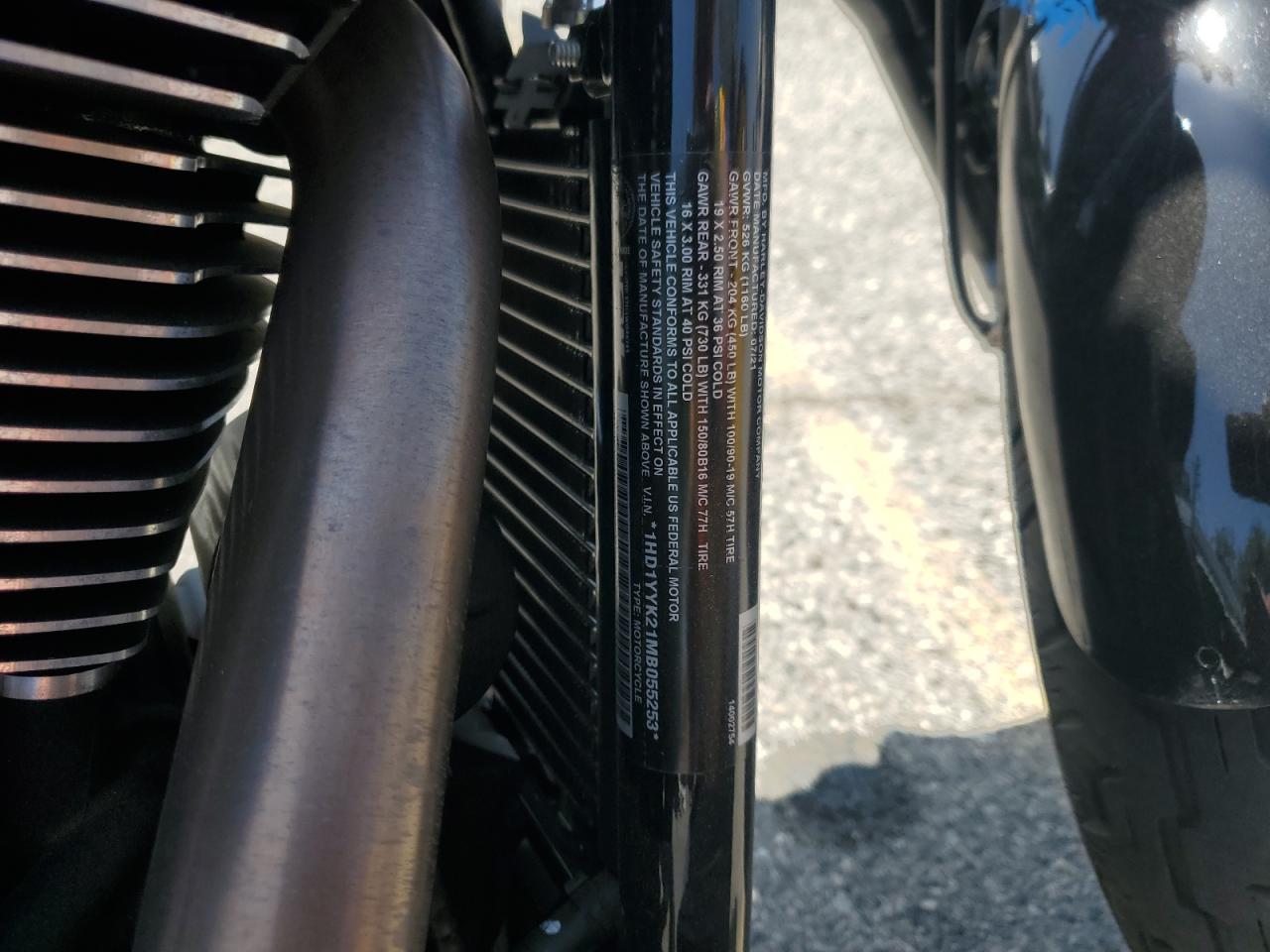 2021 Harley-Davidson Fxbbs VIN: 1HD1YYK21MB055253 Lot: 62035045