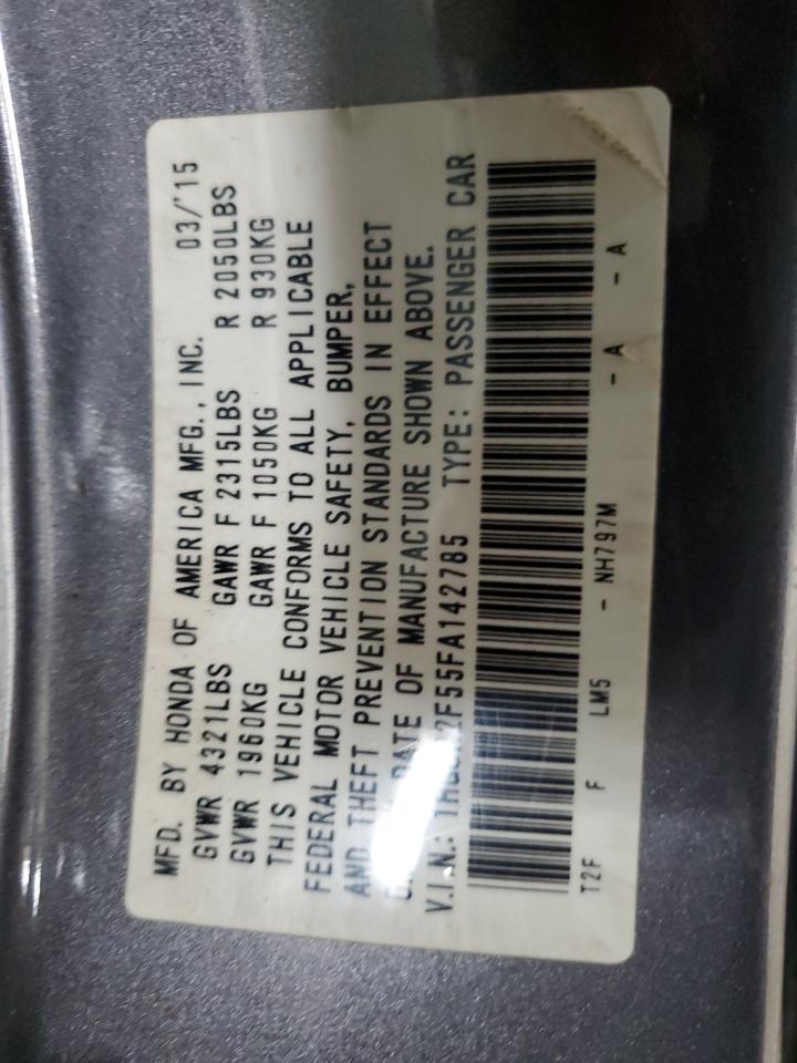 2015 Honda Accord Sport VIN: 1HGCR2F55FA142785 Lot: 60335815