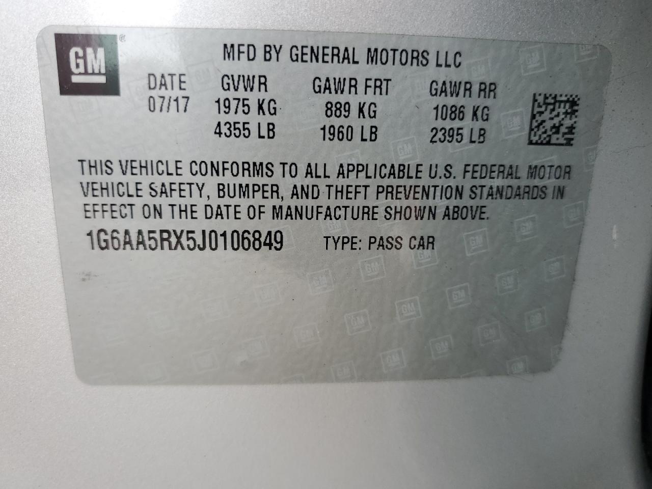 2018 Cadillac Ats VIN: 1G6AA5RX5J0106849 Lot: 62397835