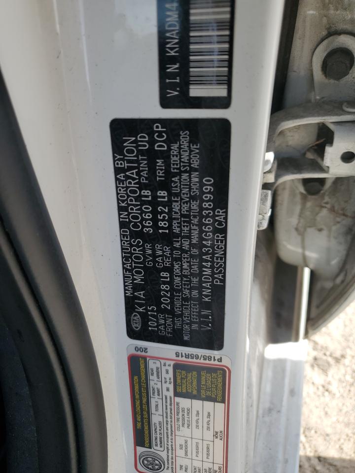 2016 Kia Rio Lx VIN: KNADM4A34G6638990 Lot: 62266865