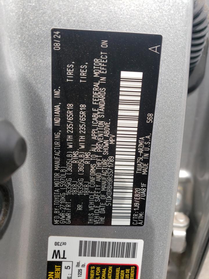 2024 Toyota Highlander Le VIN: 5TDKDRBH9RS571789 Lot: 61869535