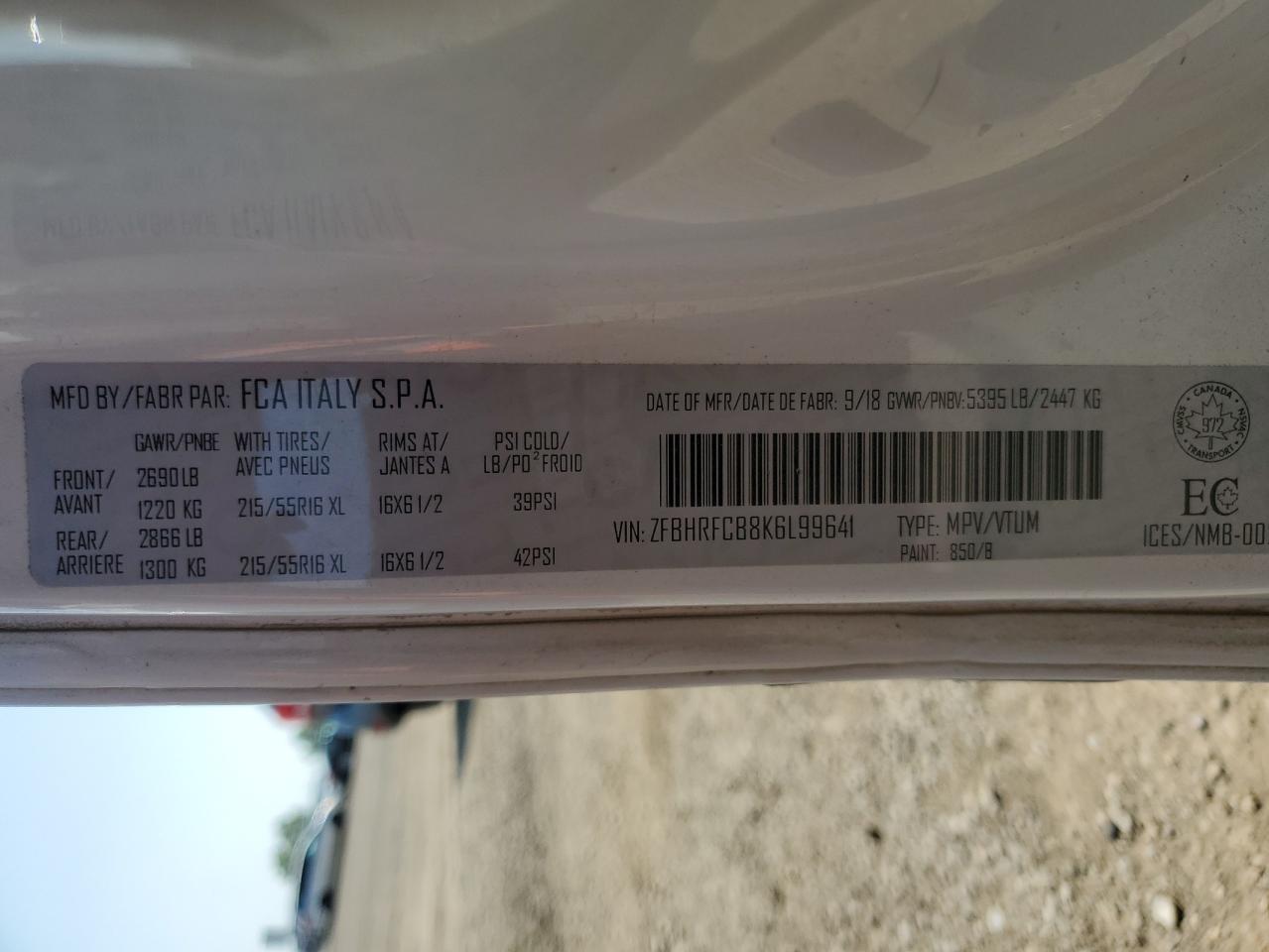 2019 Ram Promaster City Tradesman VIN: ZFBHRFCB8K6L99641 Lot: 61430375