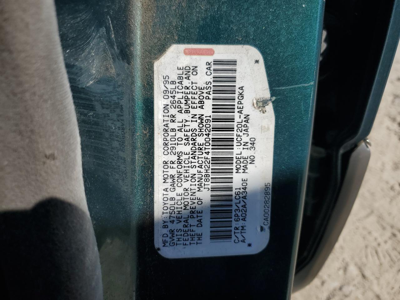 1996 Lexus Ls 400 VIN: JT8BH22F4T0042091 Lot: 61239825