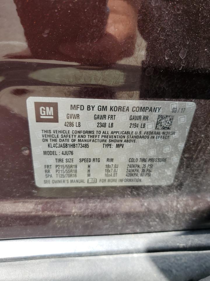 2017 Buick Encore Preferred VIN: KL4CJASB1HB173485 Lot: 62689885
