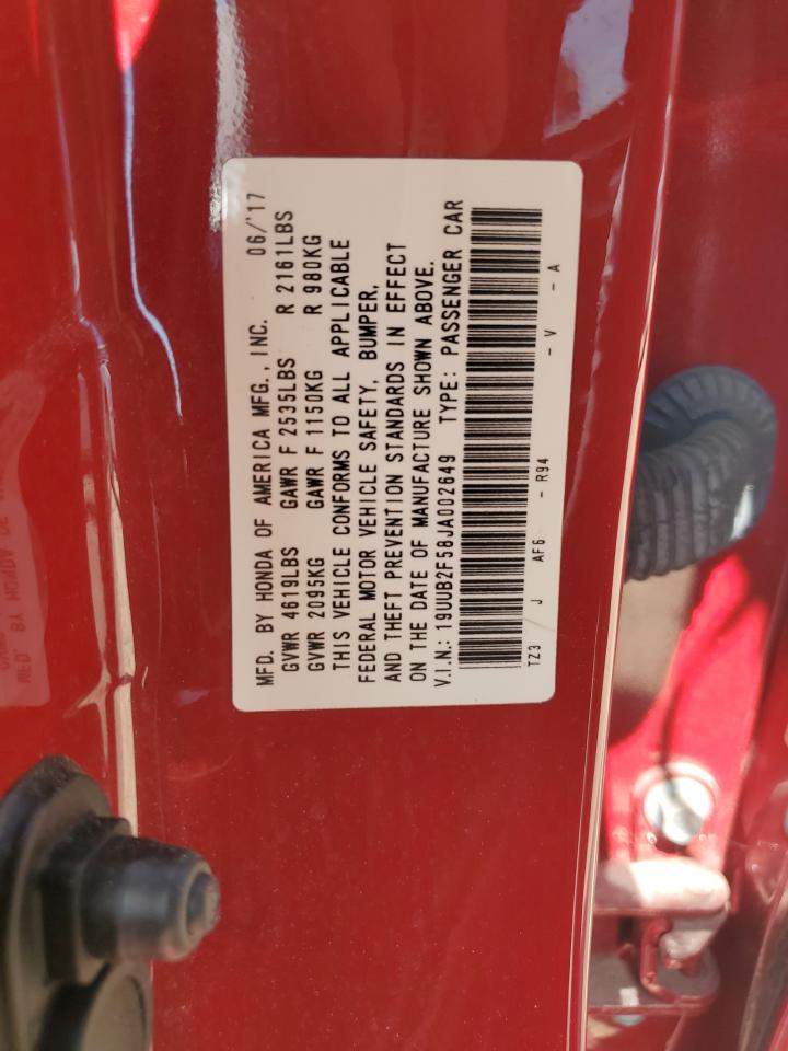 2018 Acura Tlx Tech VIN: 19UUB2F58JA002649 Lot: 59472485