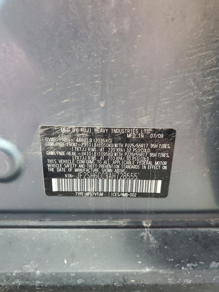 2010 Subaru Forester 2.5X Premium VIN: JF2SH6CC3AH728555 Lot: 62474025
