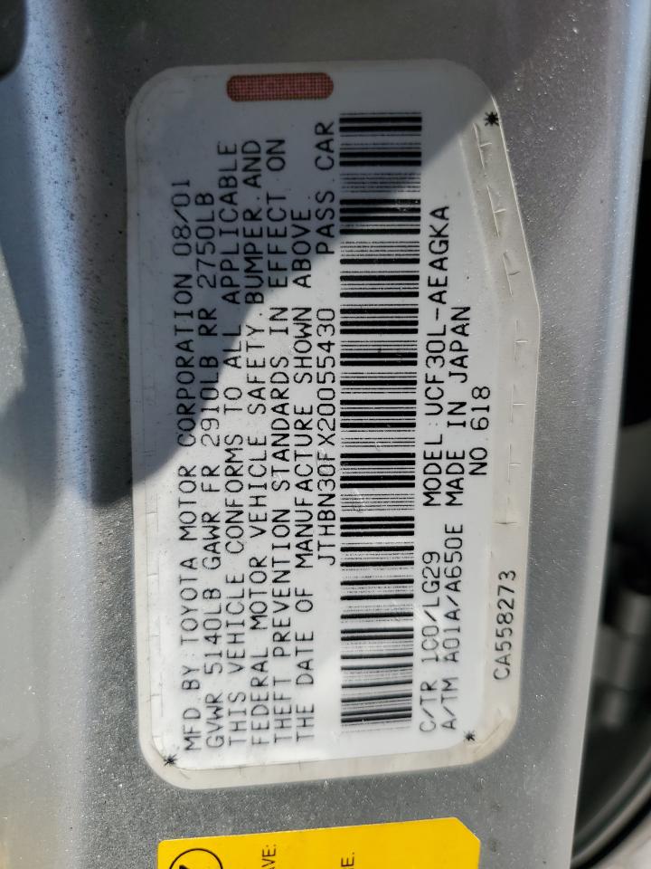 2002 Lexus Ls 430 VIN: JTHBN30FX20055430 Lot: 60505625