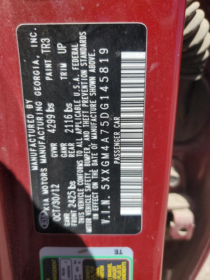 2013 Kia Optima Lx VIN: 5XXGM4A75DG145819 Lot: 63278615