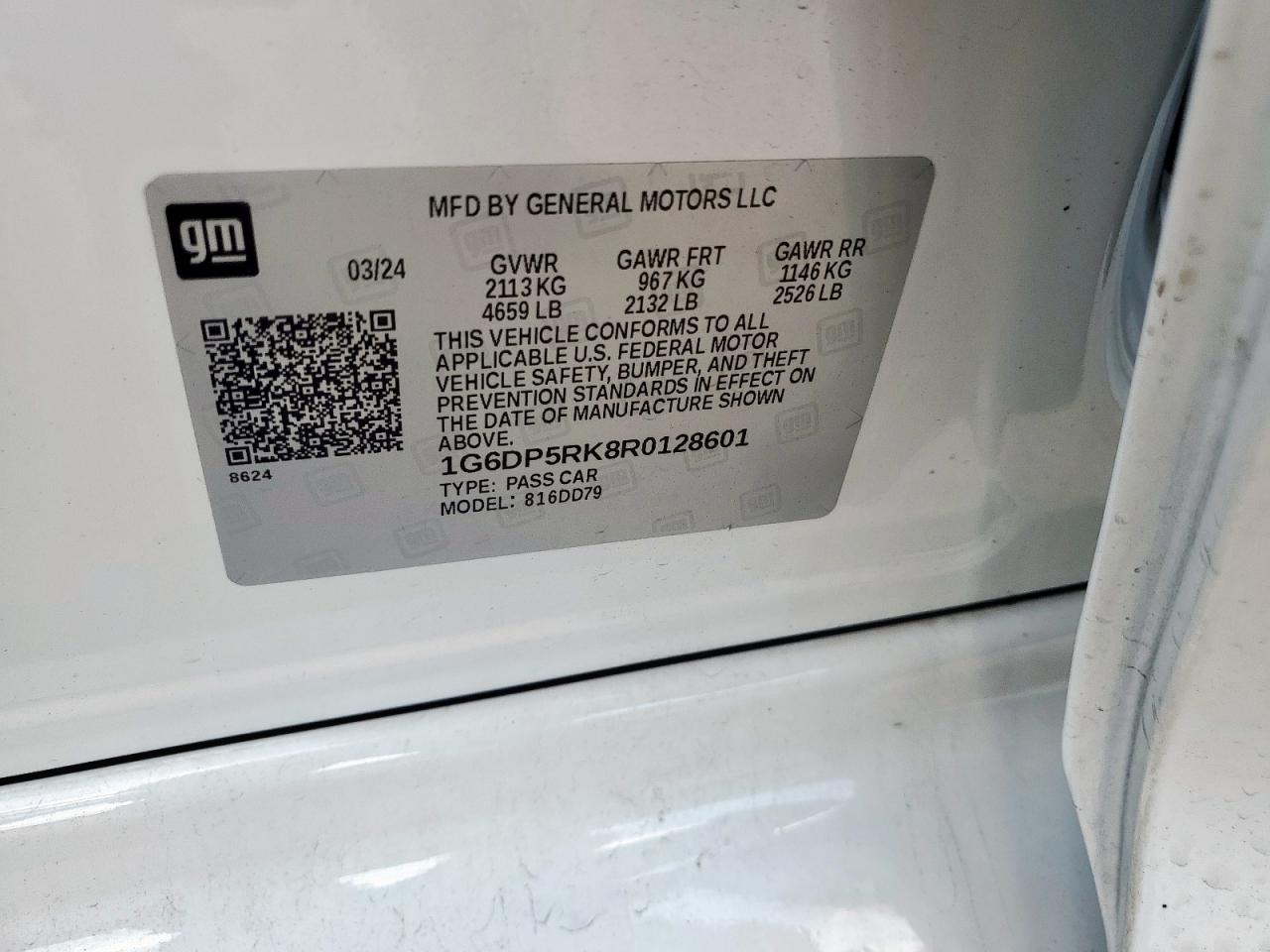 2024 Cadillac Ct5 Sport VIN: 1G6DP5RK8R0128601 Lot: 59375285