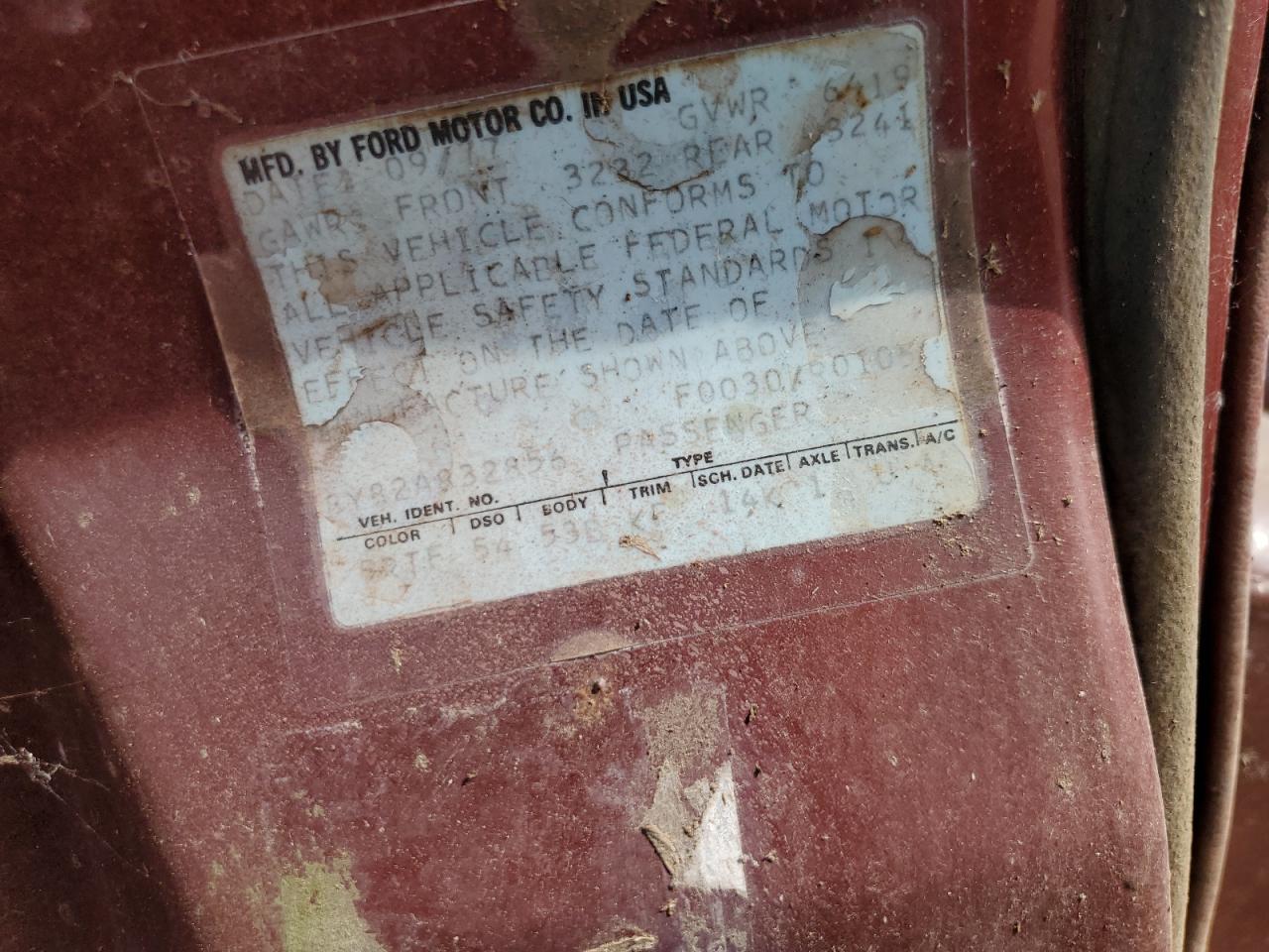 1978 Lincoln Continenta VIN: 8Y82A832856 Lot: 59430475