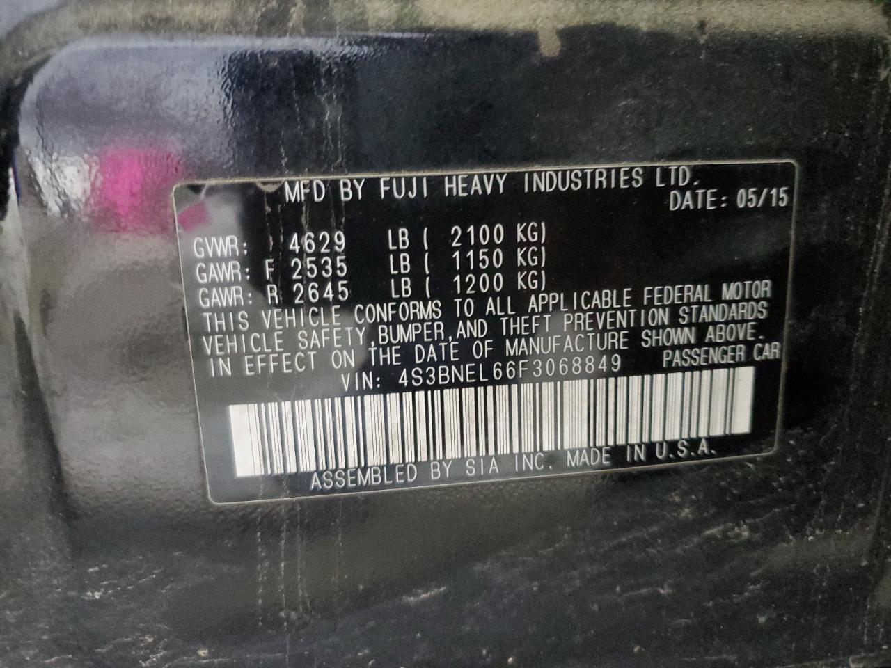 2015 Subaru Legacy 3.6R Limited VIN: 4S3BNEL66F3068849 Lot: 60804185