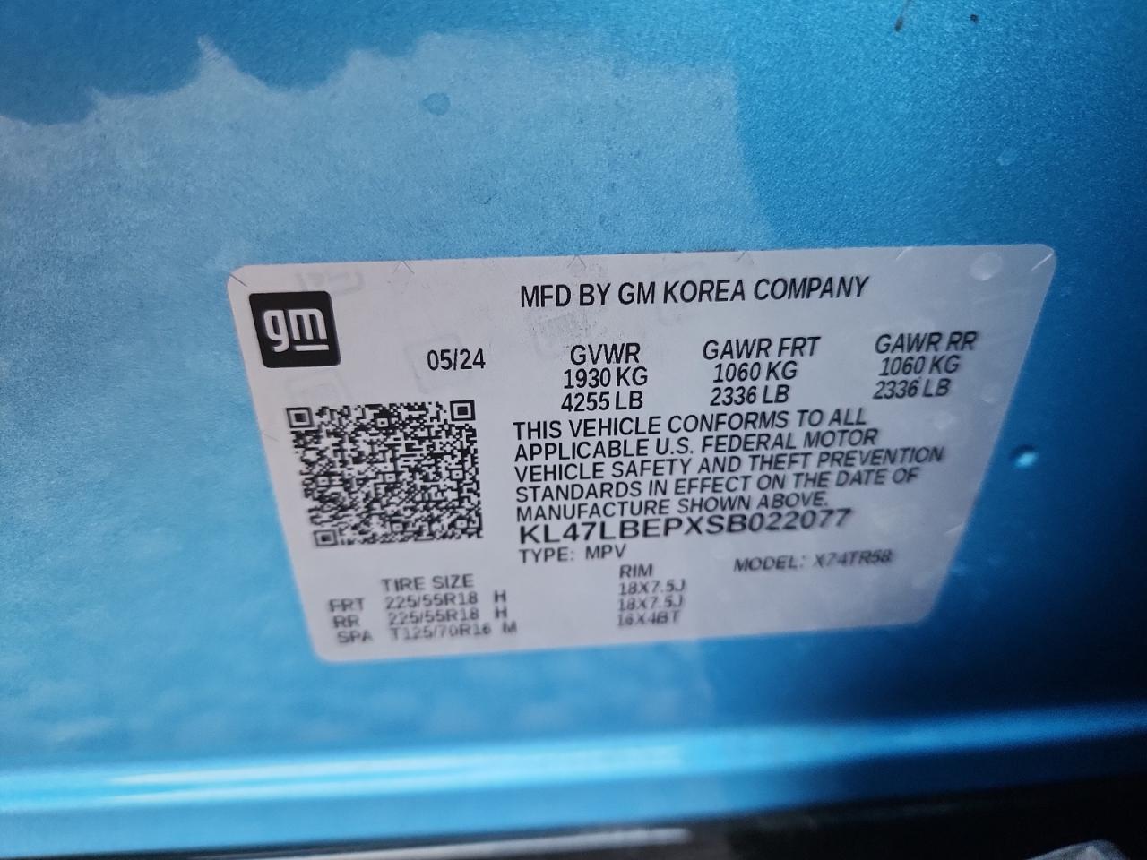 2025 Buick Envista Sport Touring VIN: KL47LBEPXSB022077 Lot: 59772915