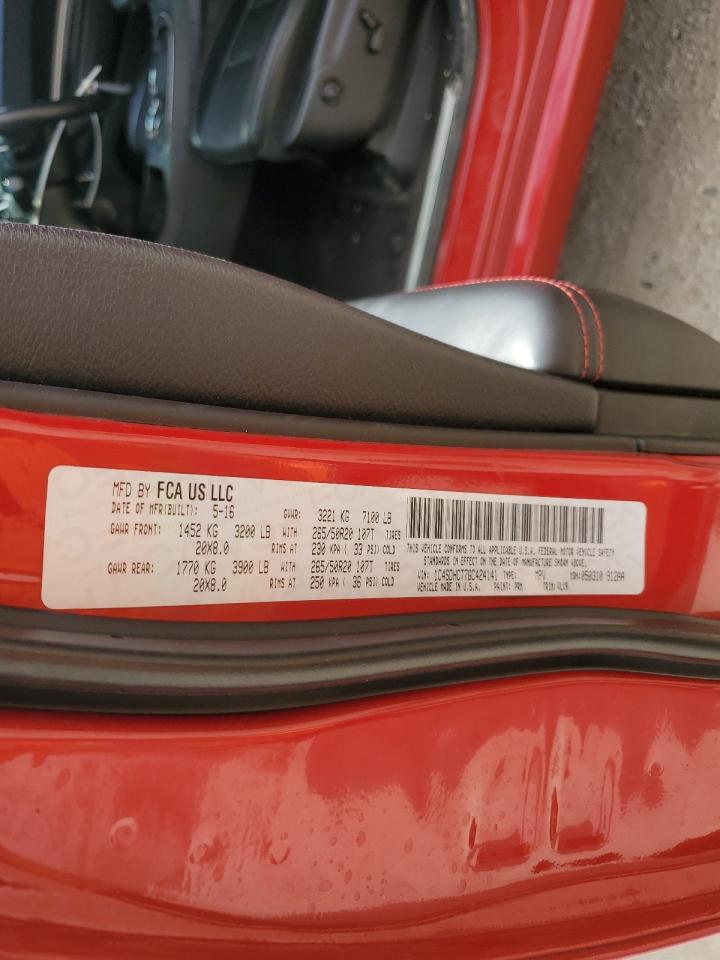 2016 Dodge Durango R/T VIN: 1C4SDHCT7GC424141 Lot: 62205605