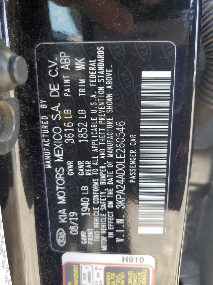 2020 Kia Rio Lx VIN: 3KPA24AD0LE260546 Lot: 59553015