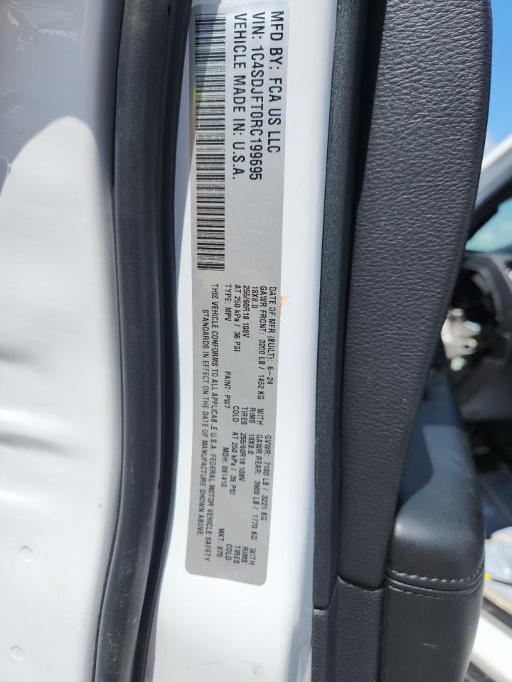 2024 Dodge Durango Pursuit VIN: 1C4SDJFT0RC199695 Lot: 60321145