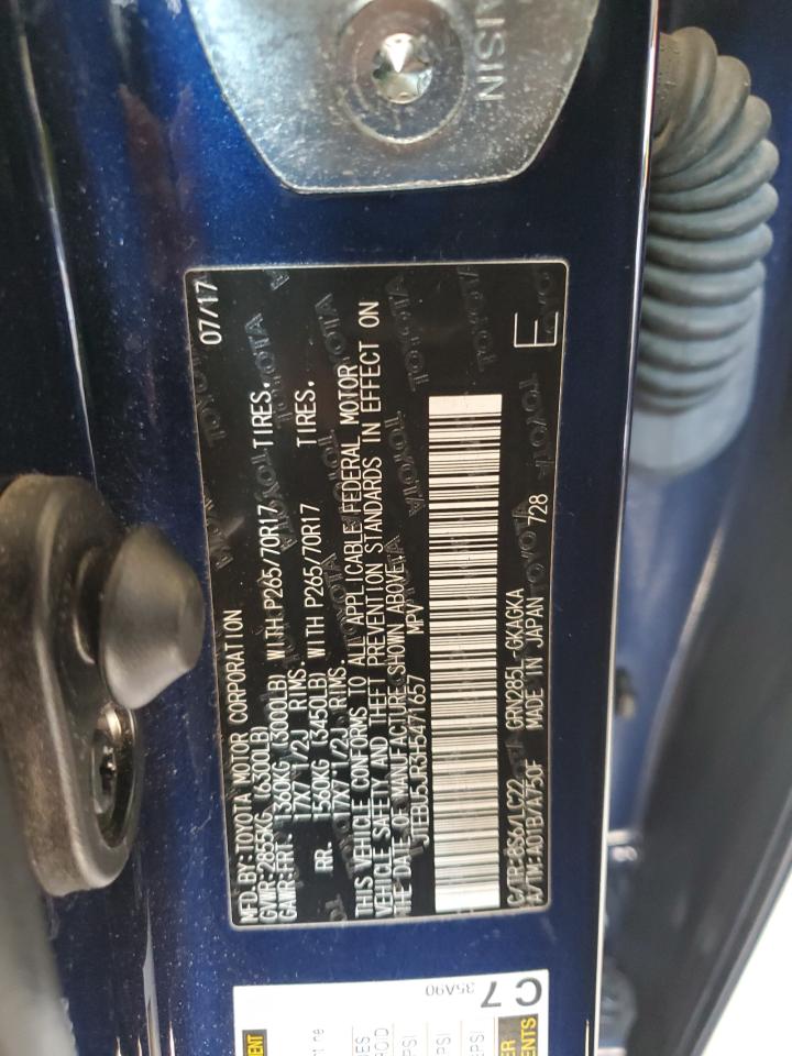 2017 Toyota 4Runner Sr5/Sr5 Premium VIN: JTEBU5JR3H5471657 Lot: 59432095