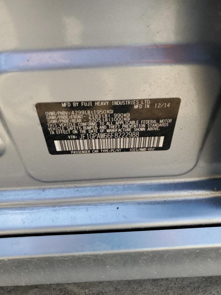 2015 Subaru Impreza Sport Limited VIN: JF1GPAW66F8222988 Lot: 62765715